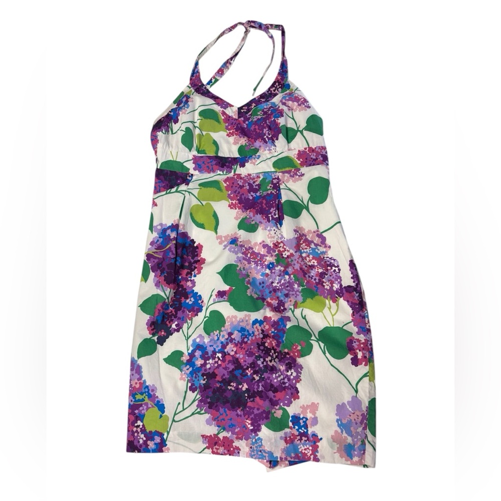 Boden Floral Halter Dress - Purple and Green